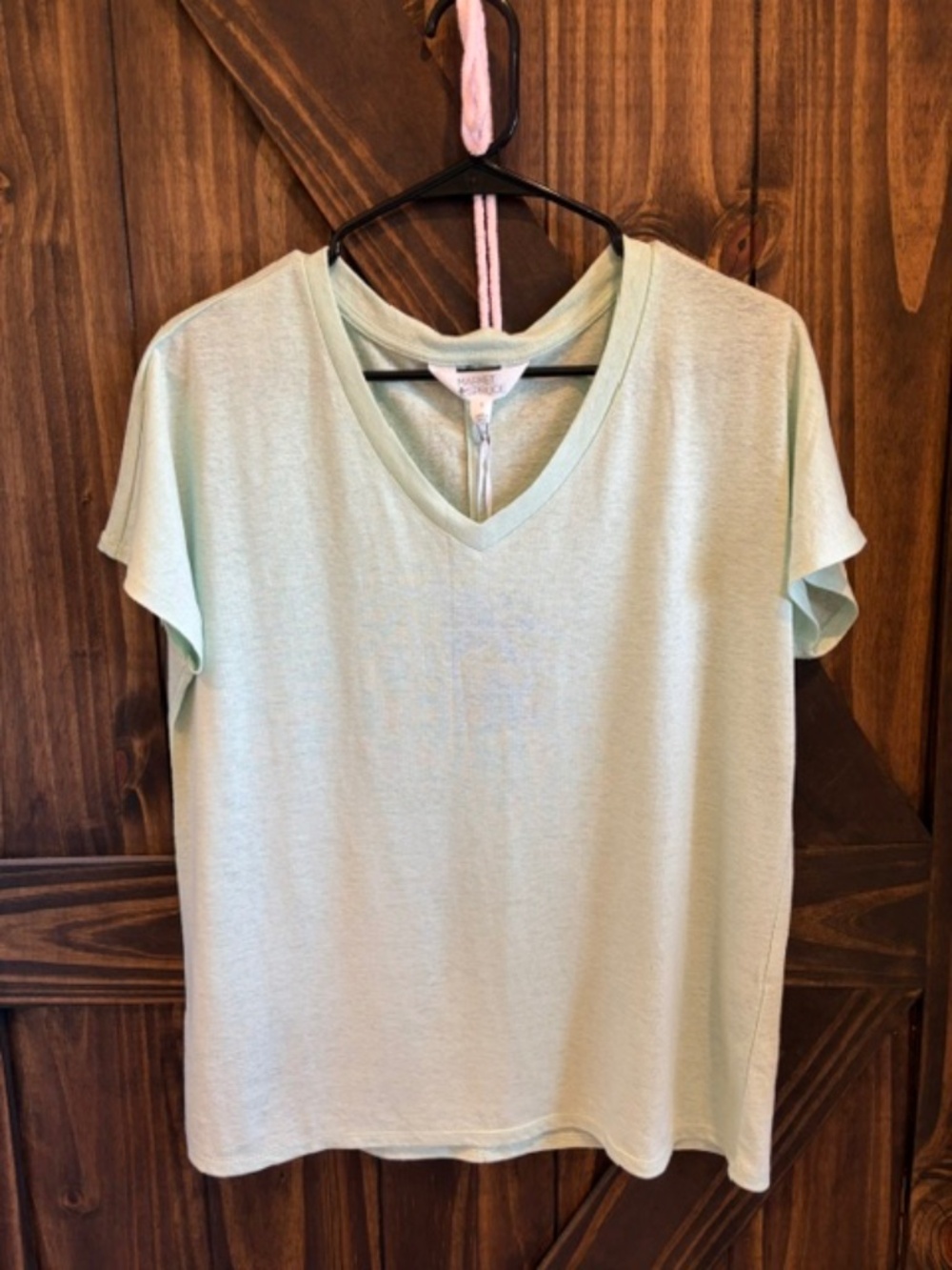 Mani V Neck Cotton Blend Short Sleeve Tee
